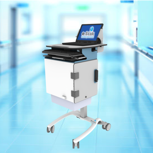 A4 Electronic Medication Cart Laptop Front Closed